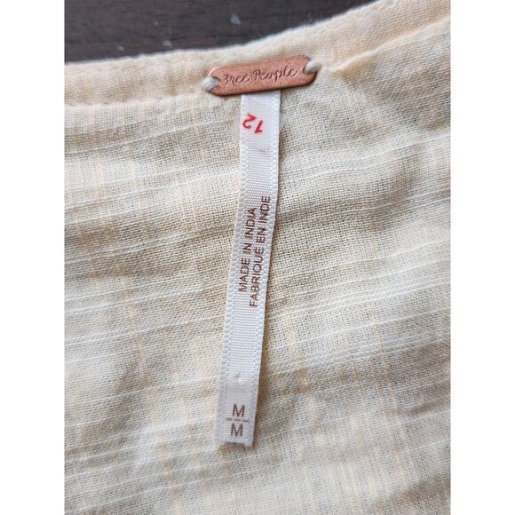 Free People Tallulah Embroidered Blouse Belle of Georgia Puff Sleeves Tie Size M - Picture 5 of 7